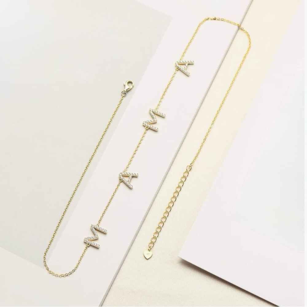 MAMA Moissanite Link Chain Necklace - Picture 2 of 6